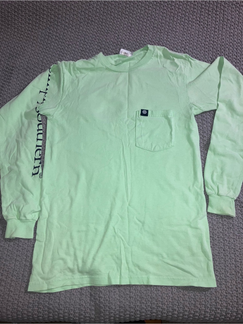 Simply Southern Long-Sleeve Pocket Tee in Mint Green
